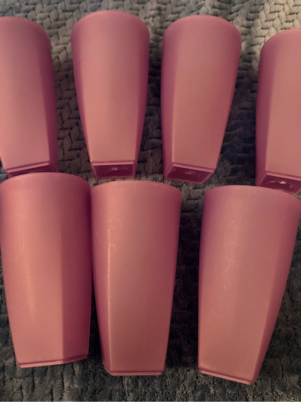 Reusable Plastic Purple Tumblers/Cups - Set of 7, 16oz